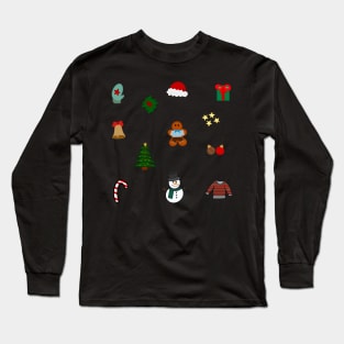 Christmas Doodles Sticker Pack Long Sleeve T-Shirt